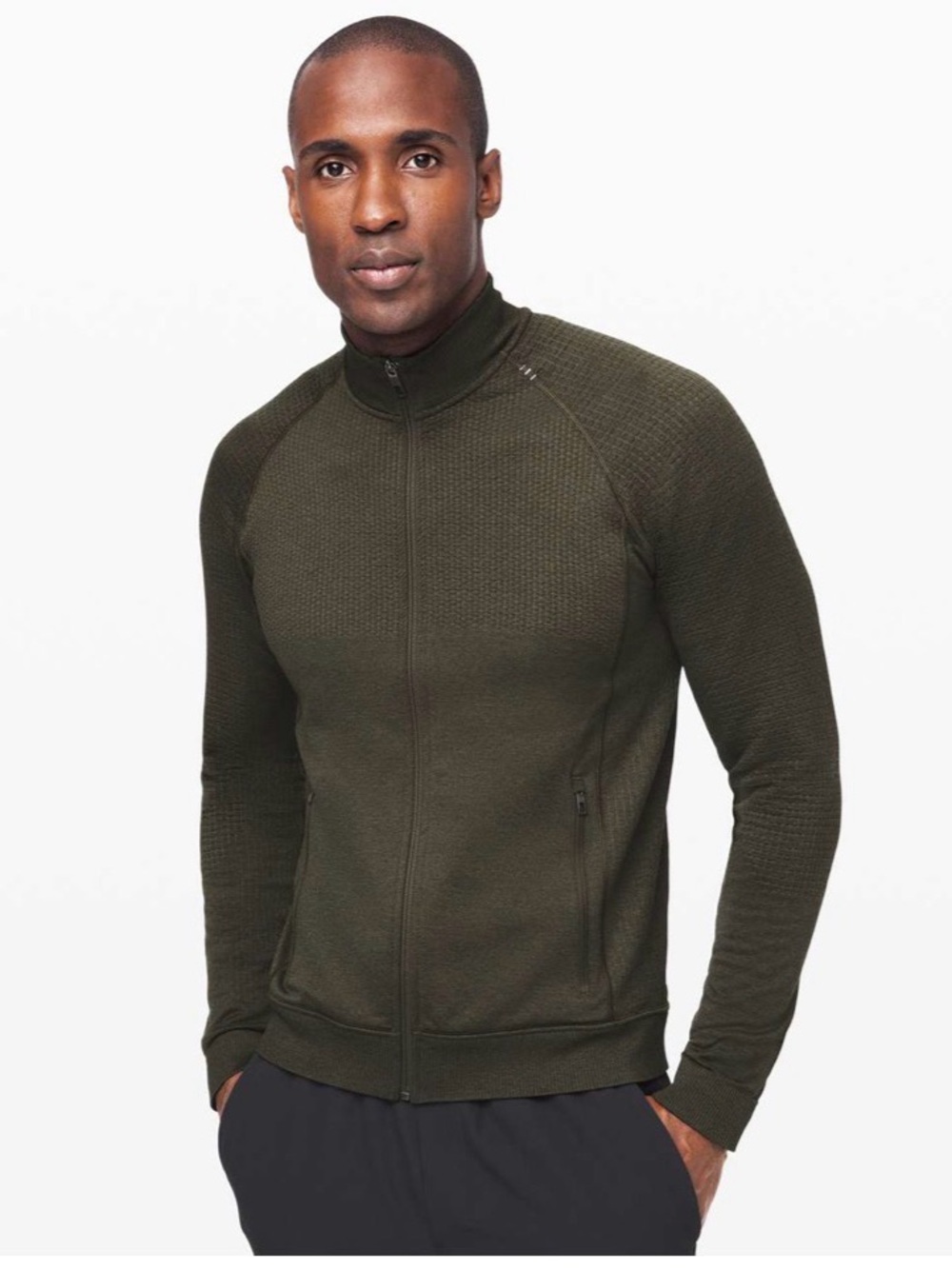 LULULEMON •  Engineered Warmth Jacket
Dark Olive men’s XS zip up